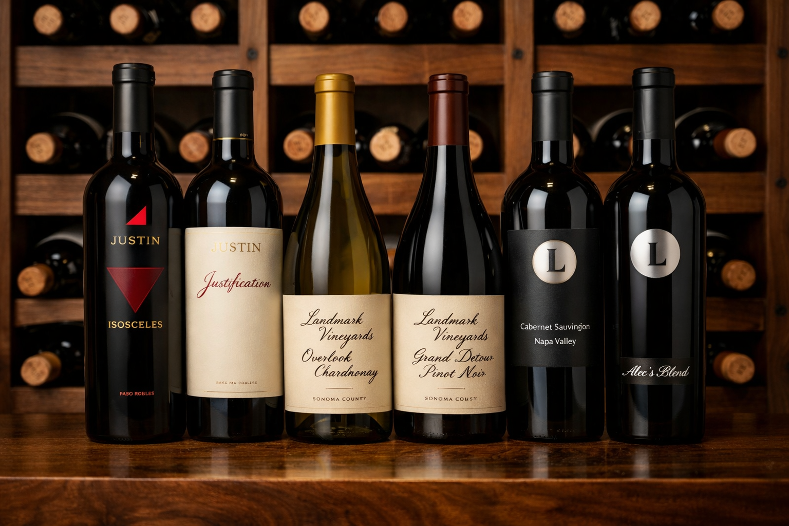 Premium wine bottle collection